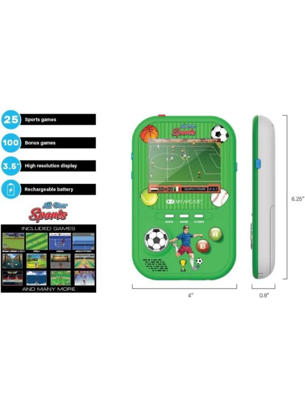 All Star Sports Arcade Game Console: 125 Fun Preloaded Games for Kids & Adults